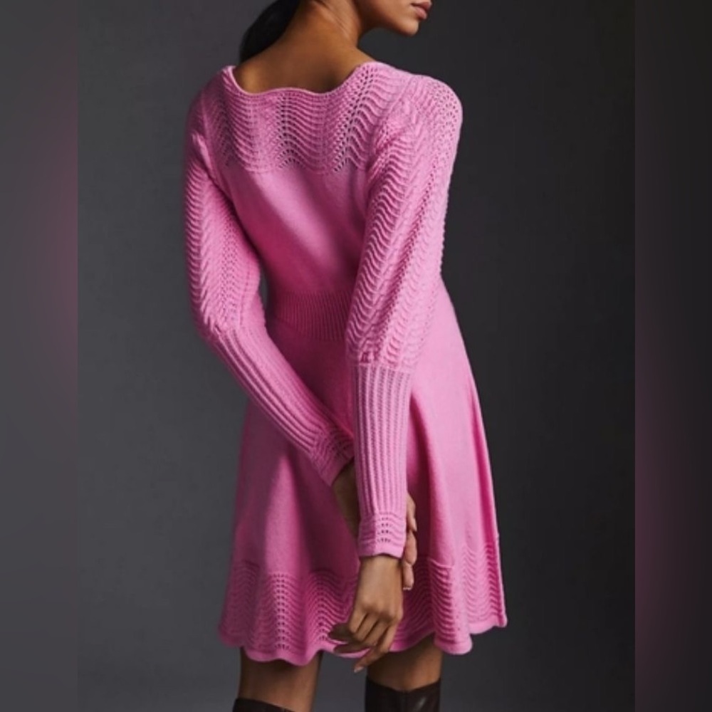 Anthropologie Pointelle Sweater Dress Size XL - Picture 2 of 8